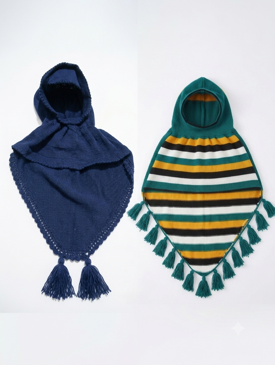Premium Knit Hooded Muffler Cap for Kids – Perfect for School & Outdoor Winter Wear