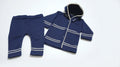 Premium Baby Winter Knit Set – Navy Blue Hooded Sweater & Trouser